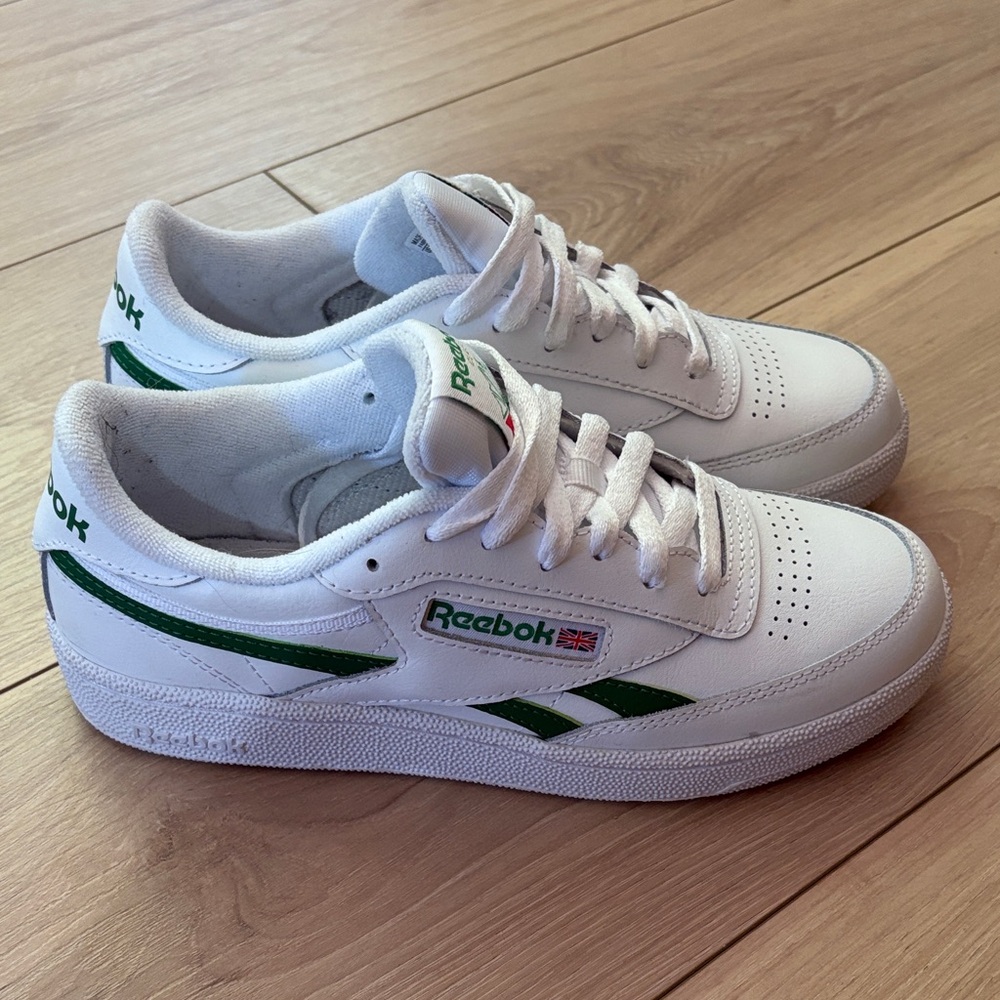 Reebok White and Green Sneakers